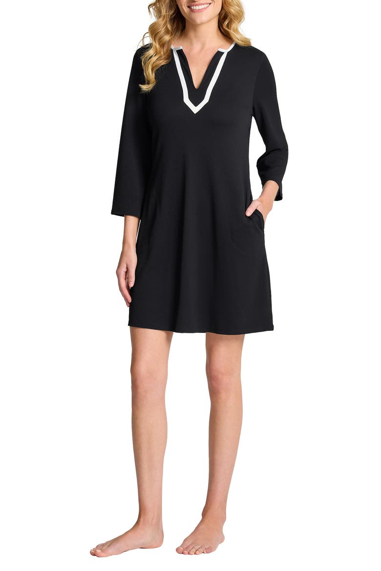 Island Cays Cabana Cover-Up Dress, Main, color, BLACK