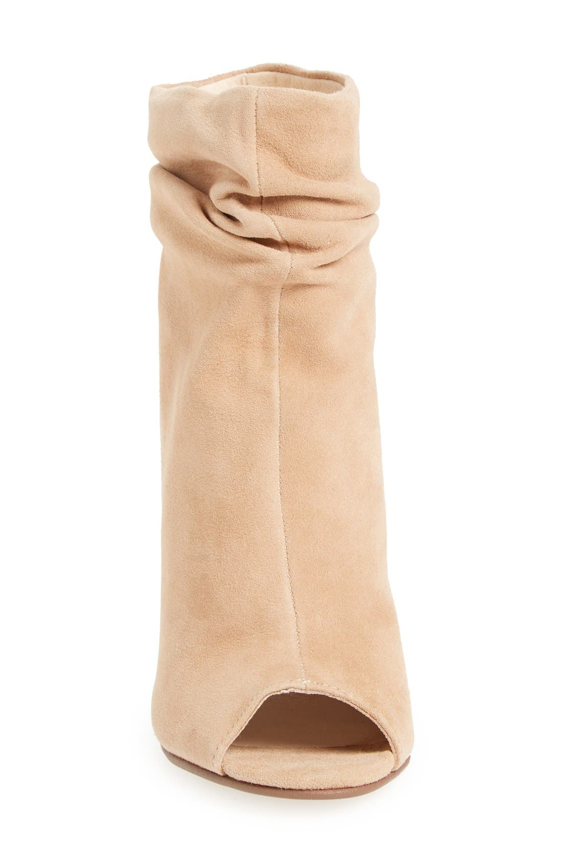 'Laurel' Peep Toe Bootie, Alternate, color, NEW NUDE