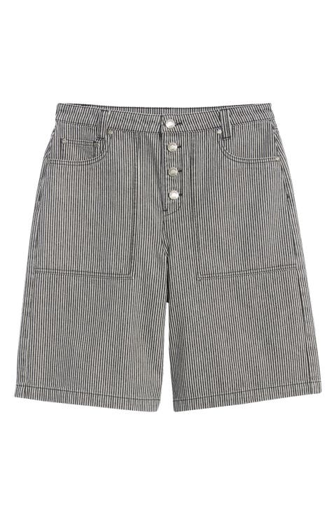 Pinstriped Cotton Shorts