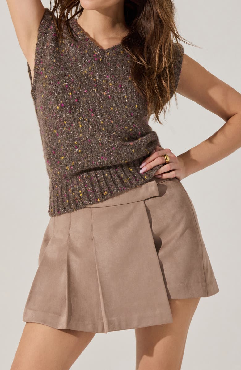 ASTR the Label Theodora Faux Suede Miniskirt, Alternate, color, Taupe