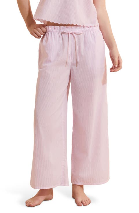 Time Striped Cotton Pajama Pants