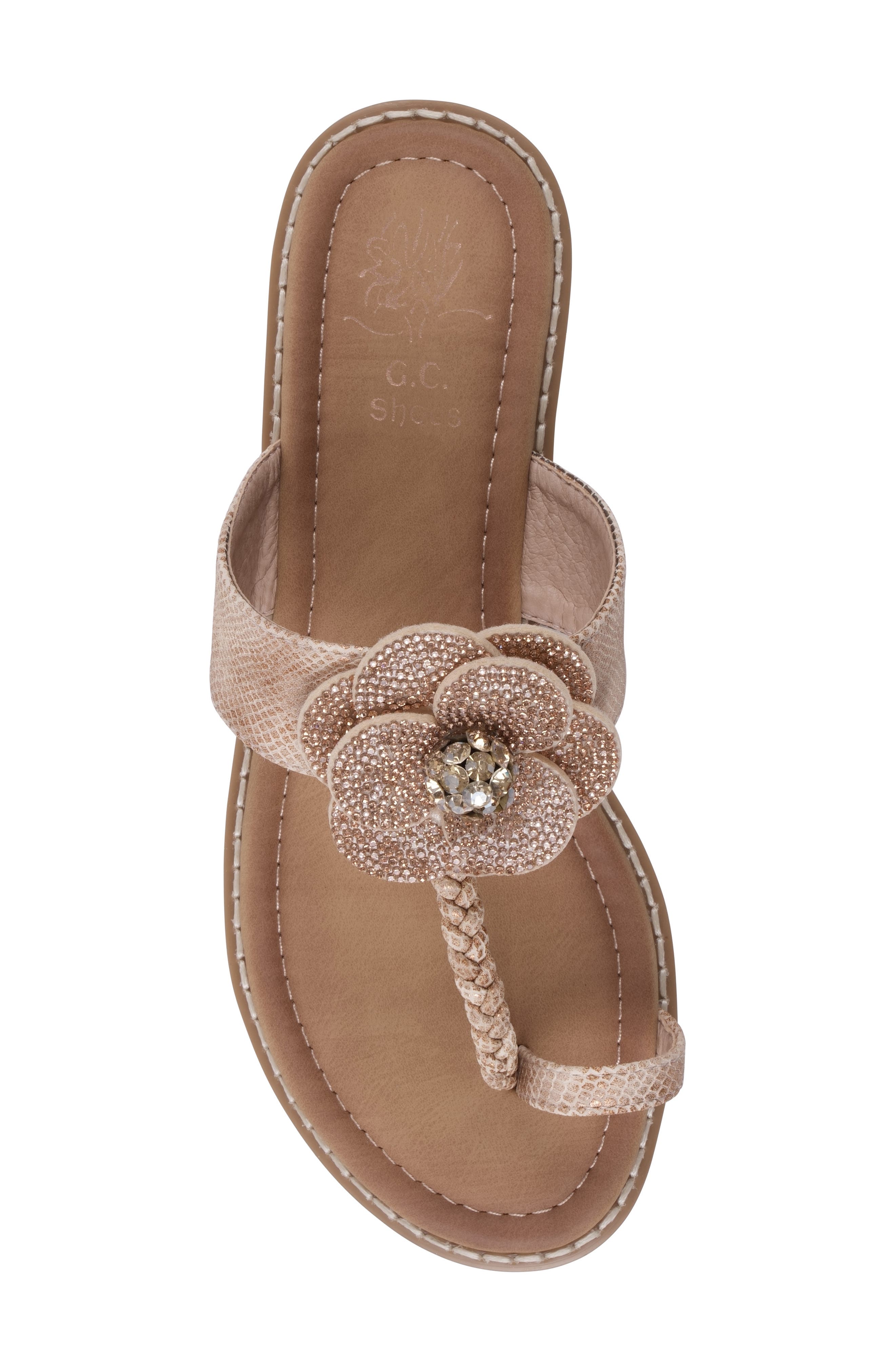Blossom Floral Sandal, Alternate, color, ROSE GOLD