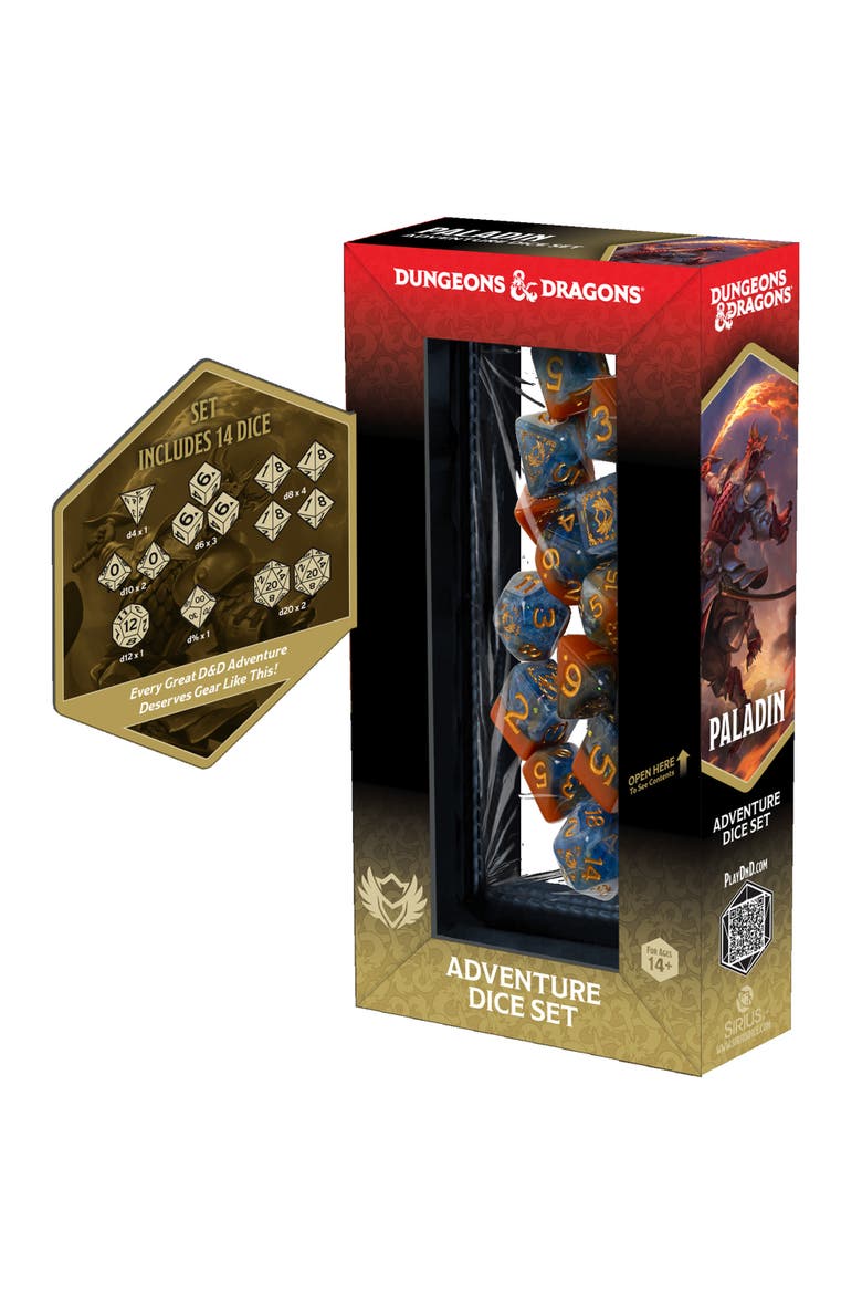 Paladin Orange and Blue 14pc RPG Die Set, Alternate, color, Multicolored