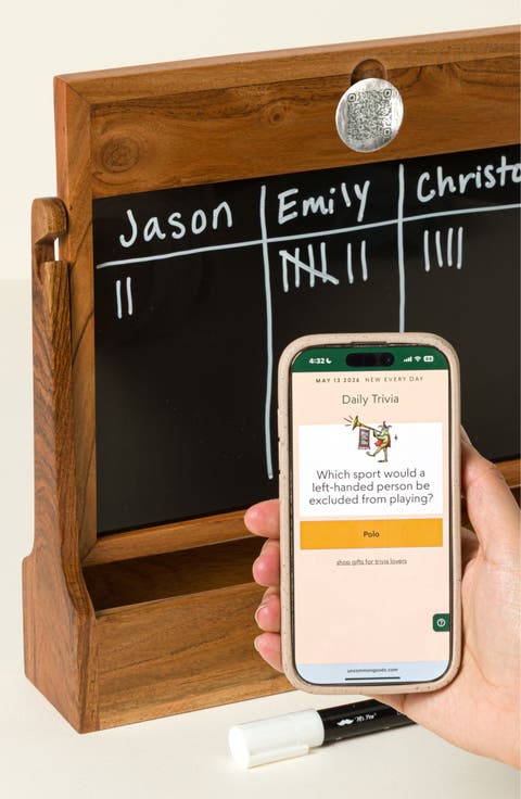 Scan to Play Daily Trivia Scoreboard