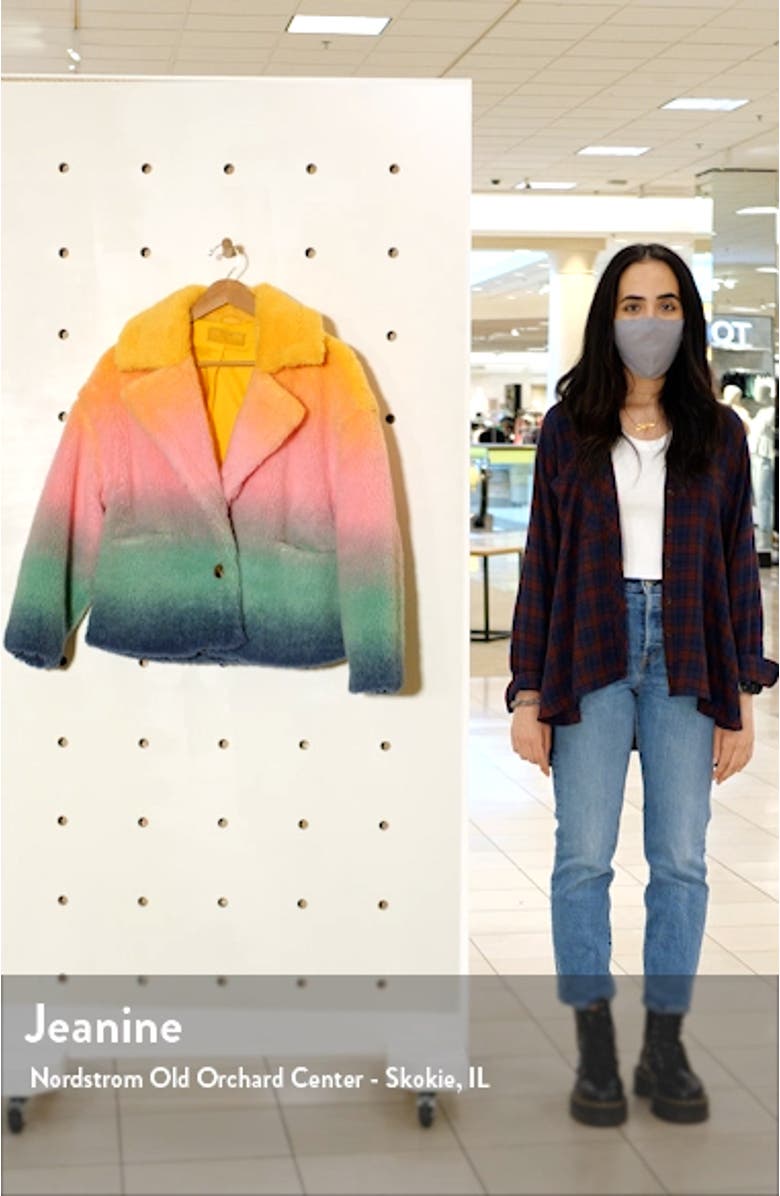 Ombré Faux Fur Teddy Coat, sales video thumbnail