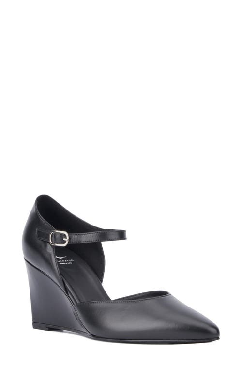 Aquatalia Penelopy Ankle Strap Pointed Toe Wedge Pump