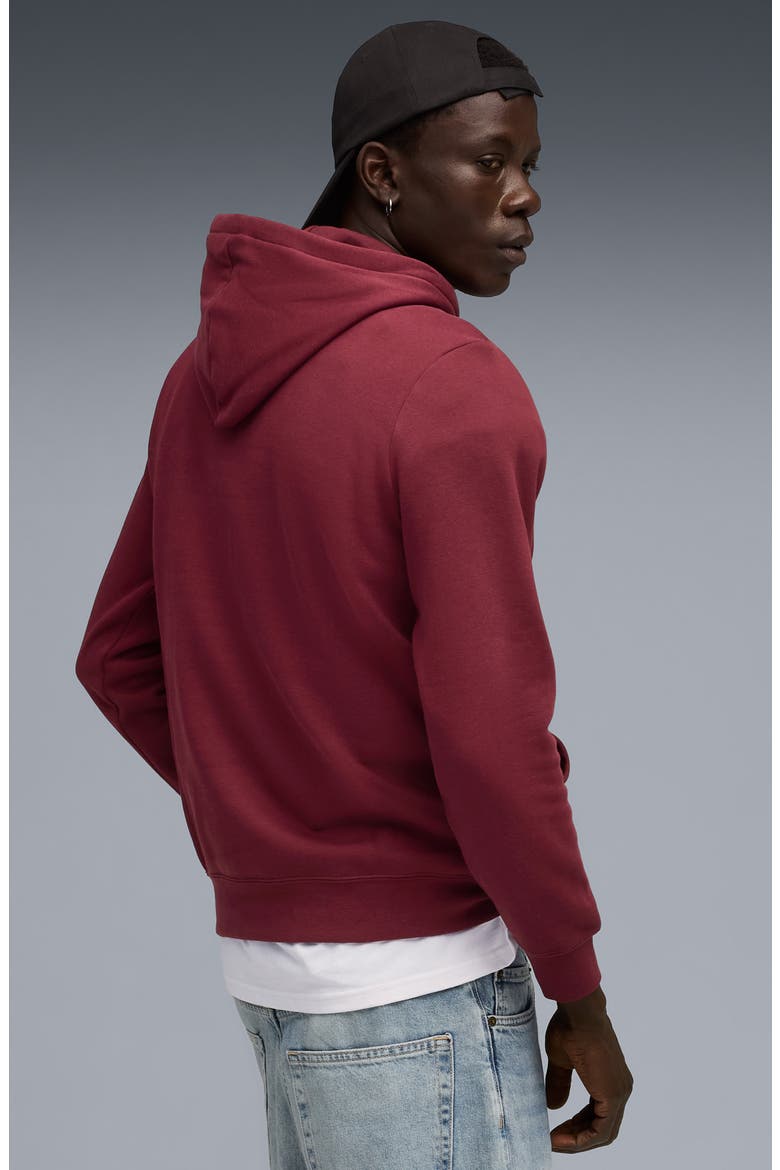 Essential Small Logo Fleece Hoodie, Alternate, color, RUBY SHIMMER