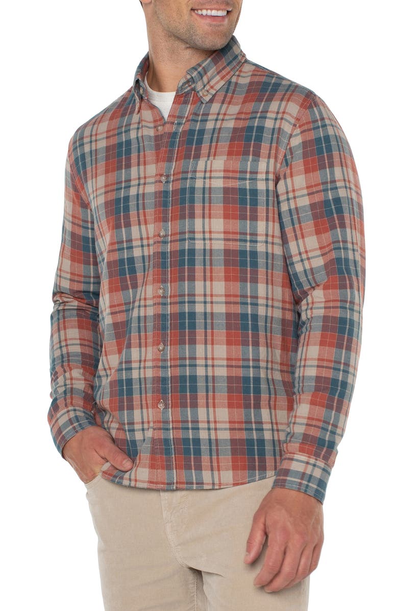 Liverpool Los Angeles Plaid Button-Down Shirt, Alternate, color,