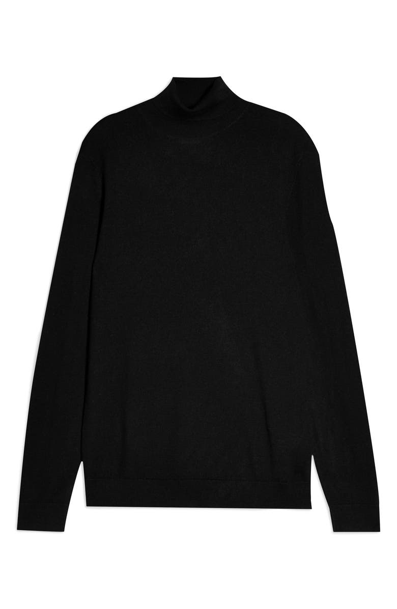 Topman Merino Wool Turtleneck Sweater, Alternate, color,