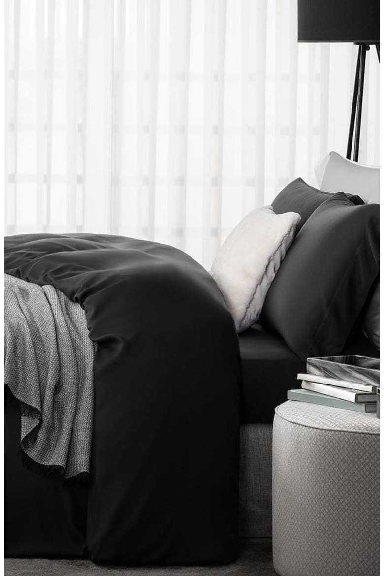 Sensa Duvet Cover, Alternate, color, Black