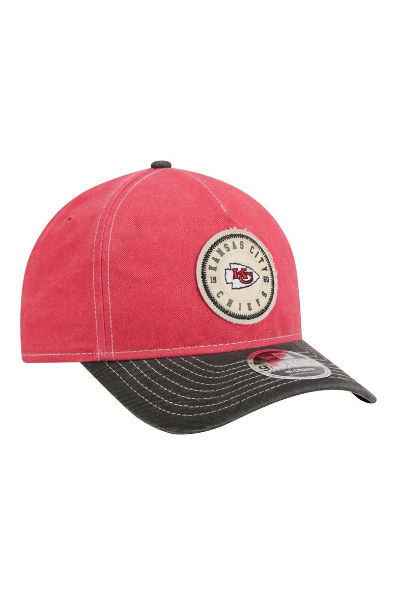 Men's New Era  Red/Black Kansas City Chiefs 9FORTY Felt A-Frame Adjustable Hat, Alternate, color, Red