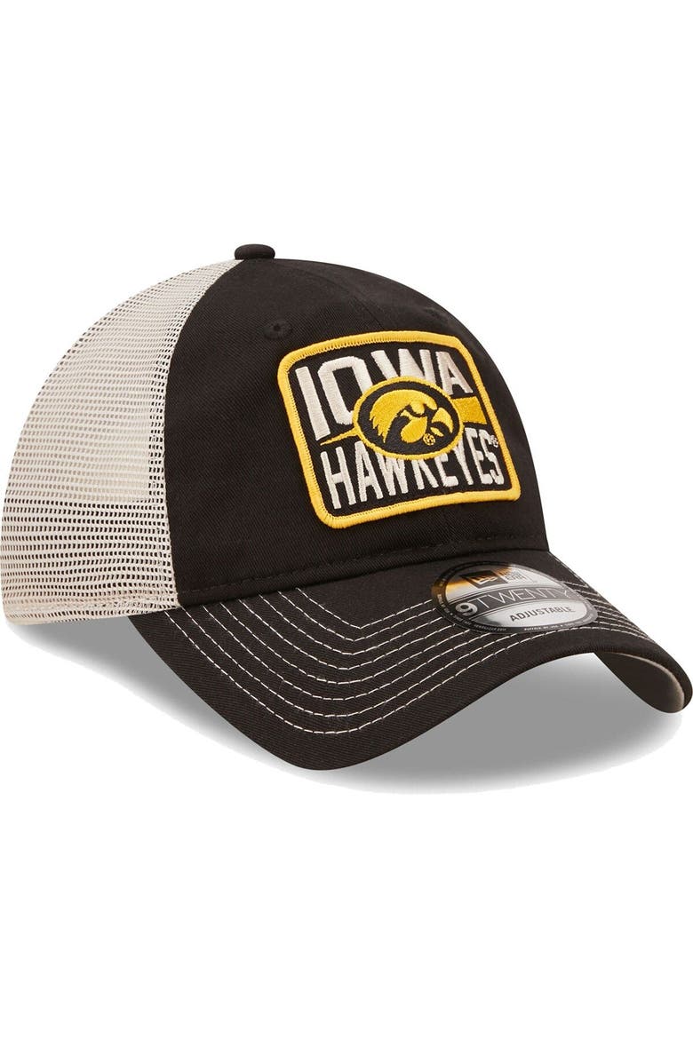 Men's New Era Black/Natural Iowa Hawkeyes Devoted 9TWENTY Adjustable Hat, Alternate, color, Black