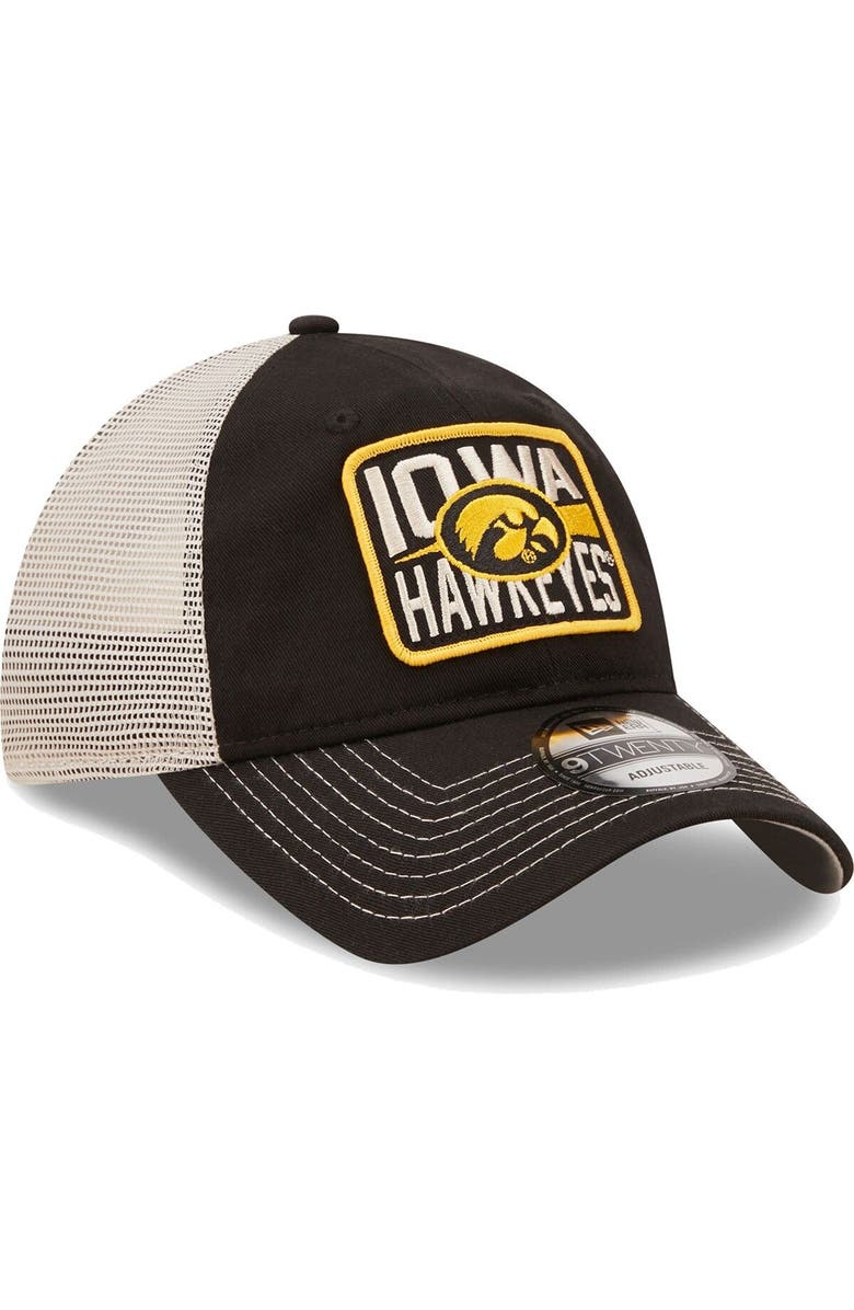New Era Men's New Era Black/Natural Iowa Hawkeyes Devoted 9TWENTY Adjustable Hat, Alternate, color,