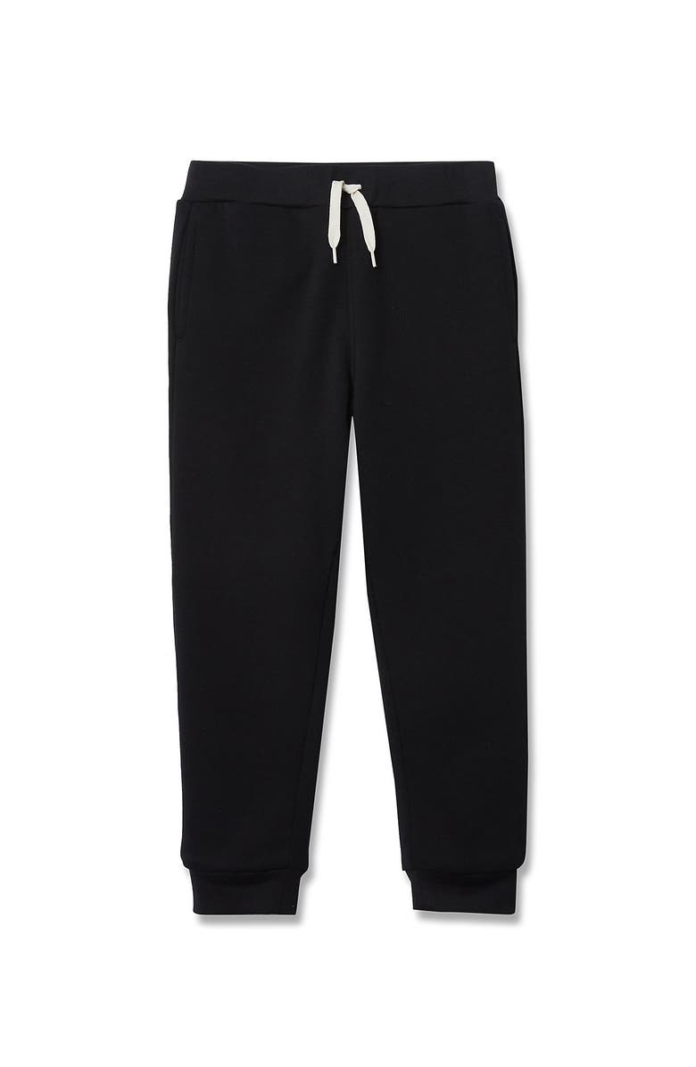 Lands' End Kids Husky High Pile Fleece Lined Jogger Sweatpants, Main, color, True Black