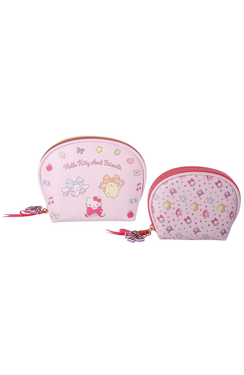 Hello Kitty Large and Small Dome Cosmetic Travel Bag Set, Alternate, color, Pink