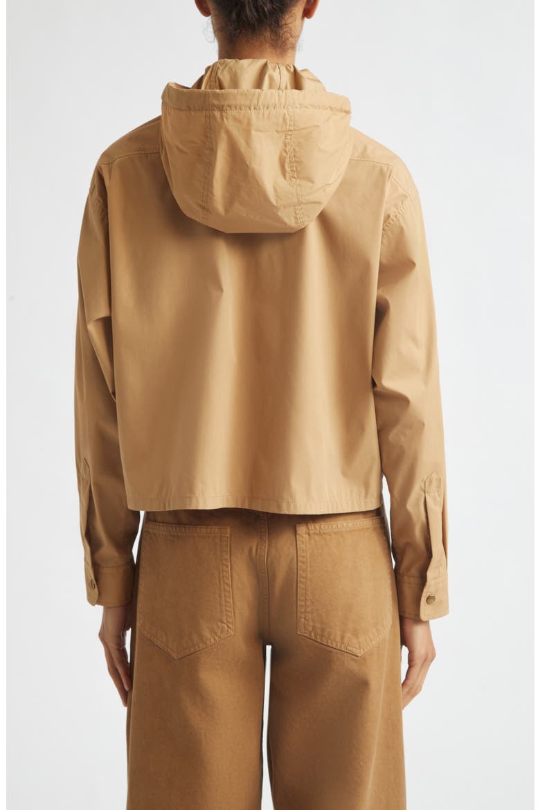 Hooded Cotton & Nylon Shirt Jacket, Alternate, color, BEIGE