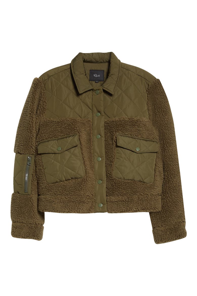 Peyton Quilted Fleece Jacket, Alternate, color, OLIVE