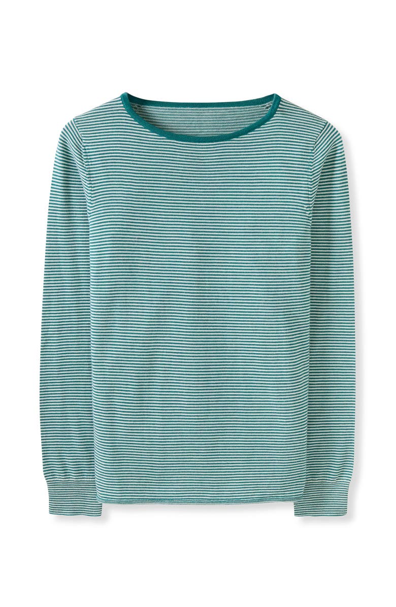 Celtic & Co. Merino Fine Knit Boat Neck Sweater, Alternate, color, Icelandic Microstripe