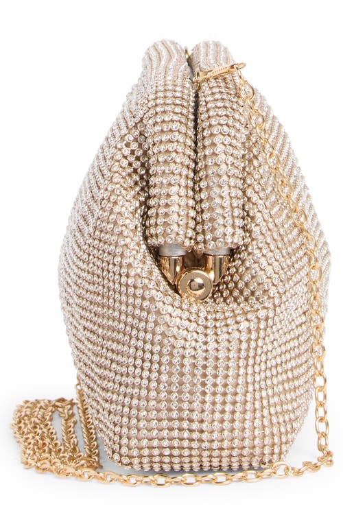 Jessica Mcclintock Kiana Rhinestone Frame Top Clutch In Gold