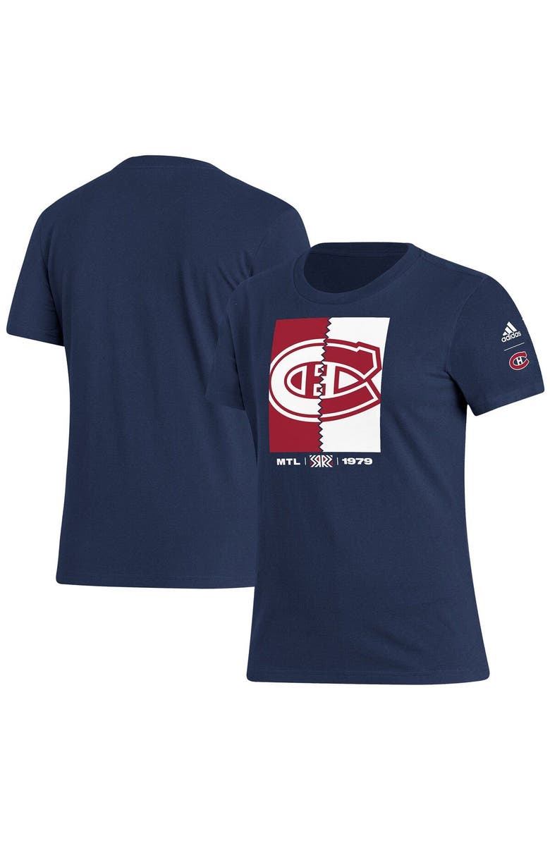 adidas Women's adidas Navy Montreal Canadiens Reverse Retro 2.0 Playmaker T-Shirt, Main, color, 