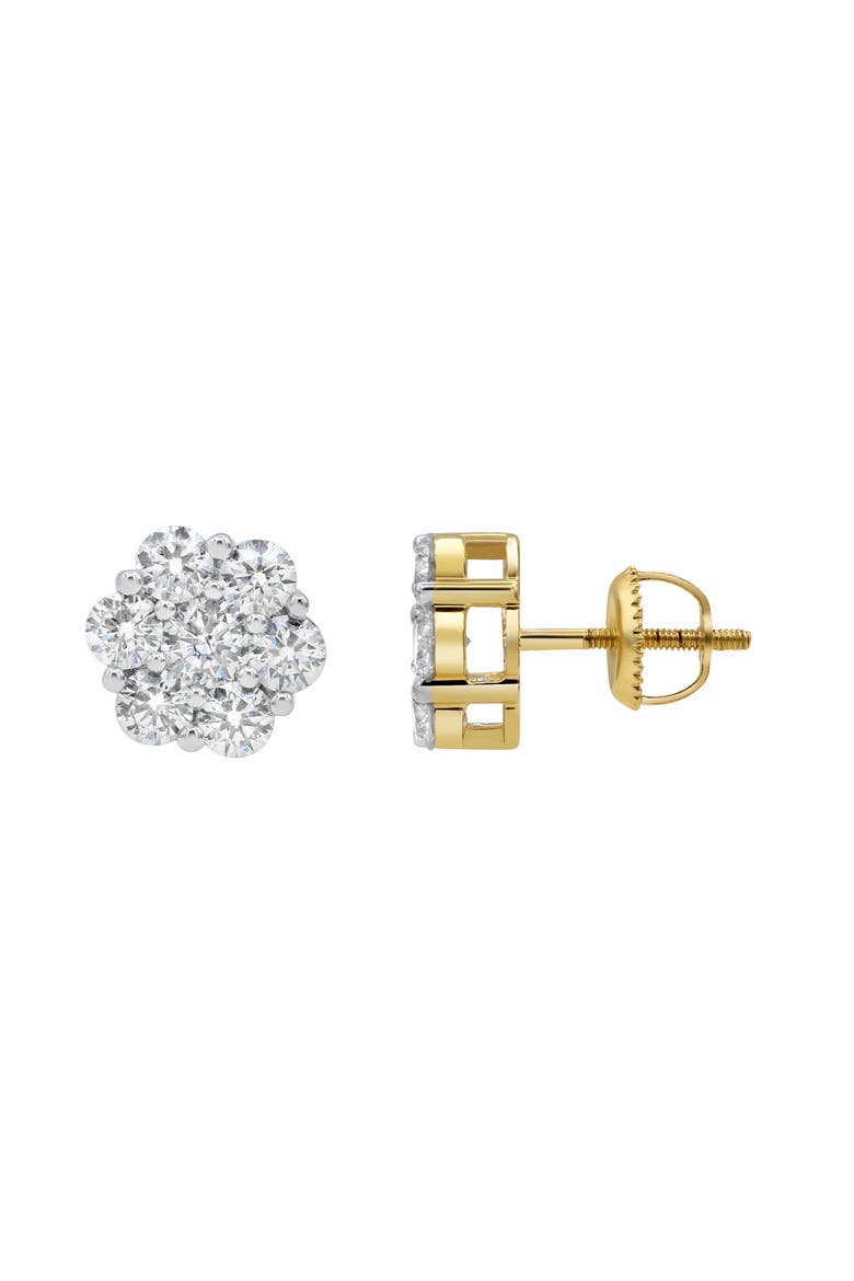 Timeless 14K Yellow Gold Diamond Cluster Earrings - 1.81ct., Alternate, color, 14K Yellow Gold