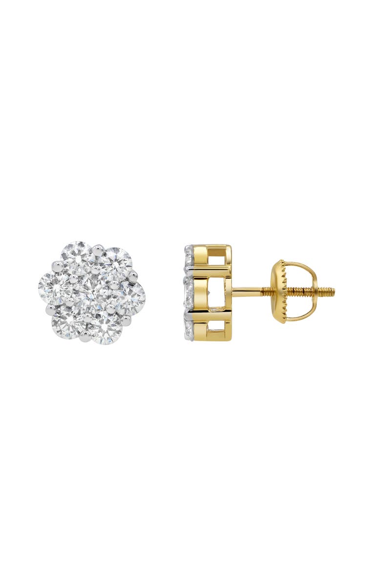 LuvMyJewelry Timeless 14K Yellow Gold Diamond Cluster Earrings - 1.81ct., Alternate, color, 14K Yellow Gold