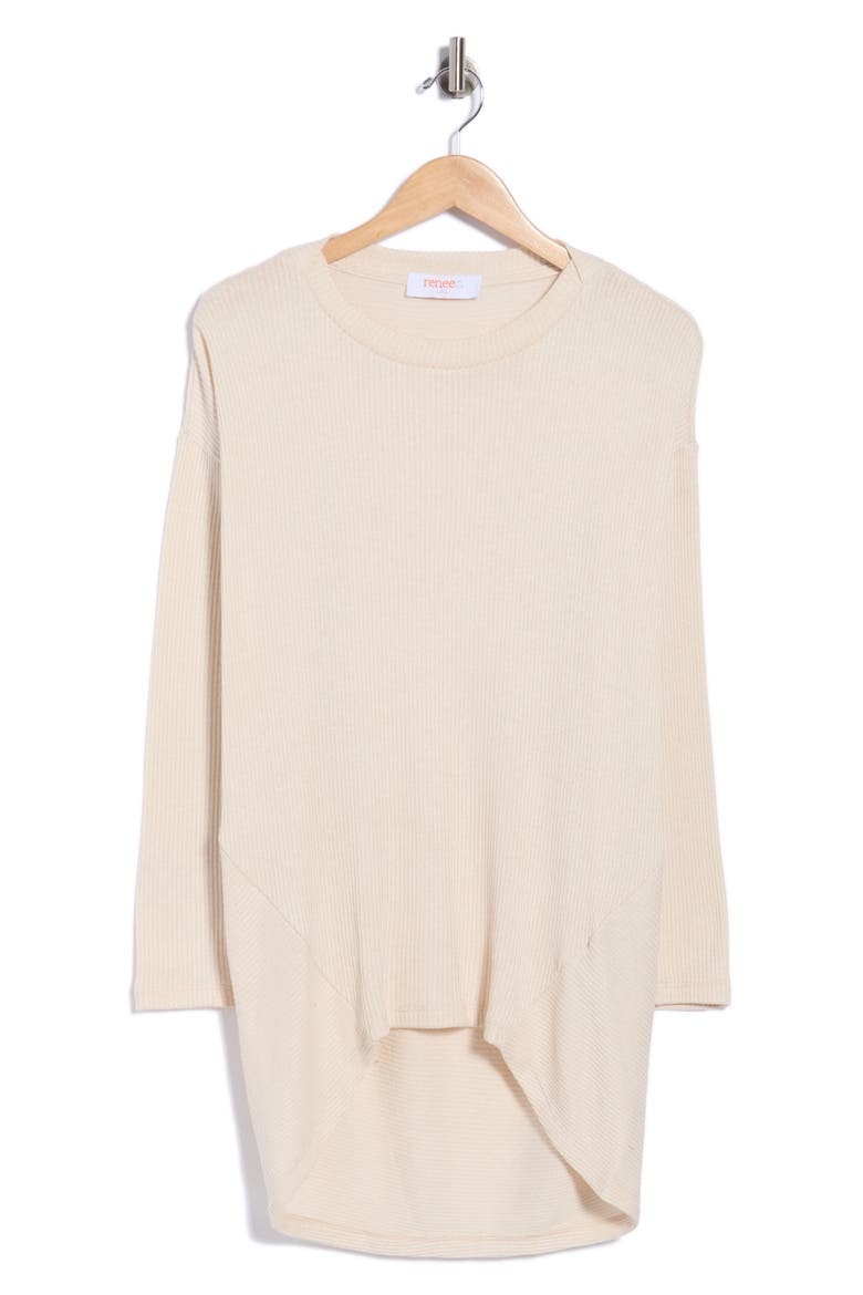 Ribbed Scoop Neck Sweater, Main, color, SEASHELL