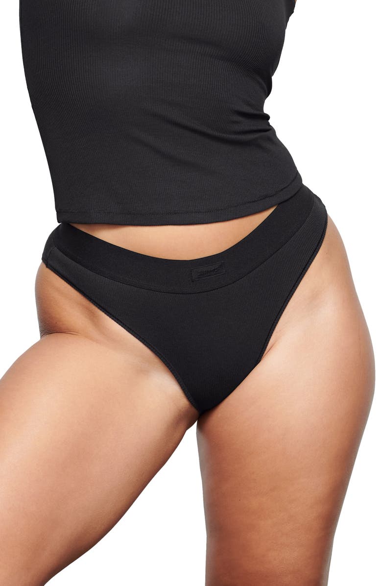 SKIMS Stretch Cotton Rib Mid Rise Briefs, Main, color, 