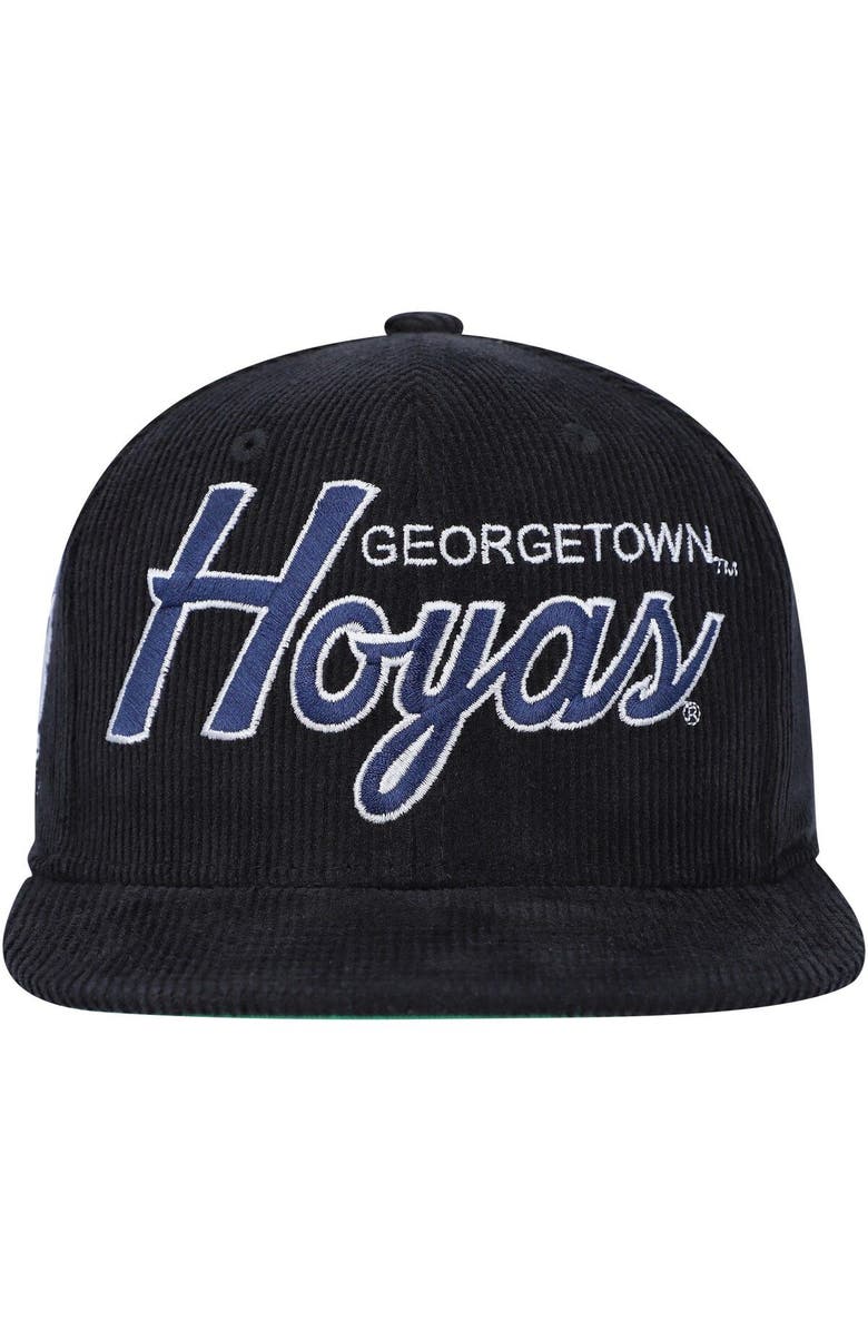 Mitchell & Ness Youth Mitchell & Ness Black Georgetown Hoyas Corduroy Script Snapback Hat, Alternate, color,