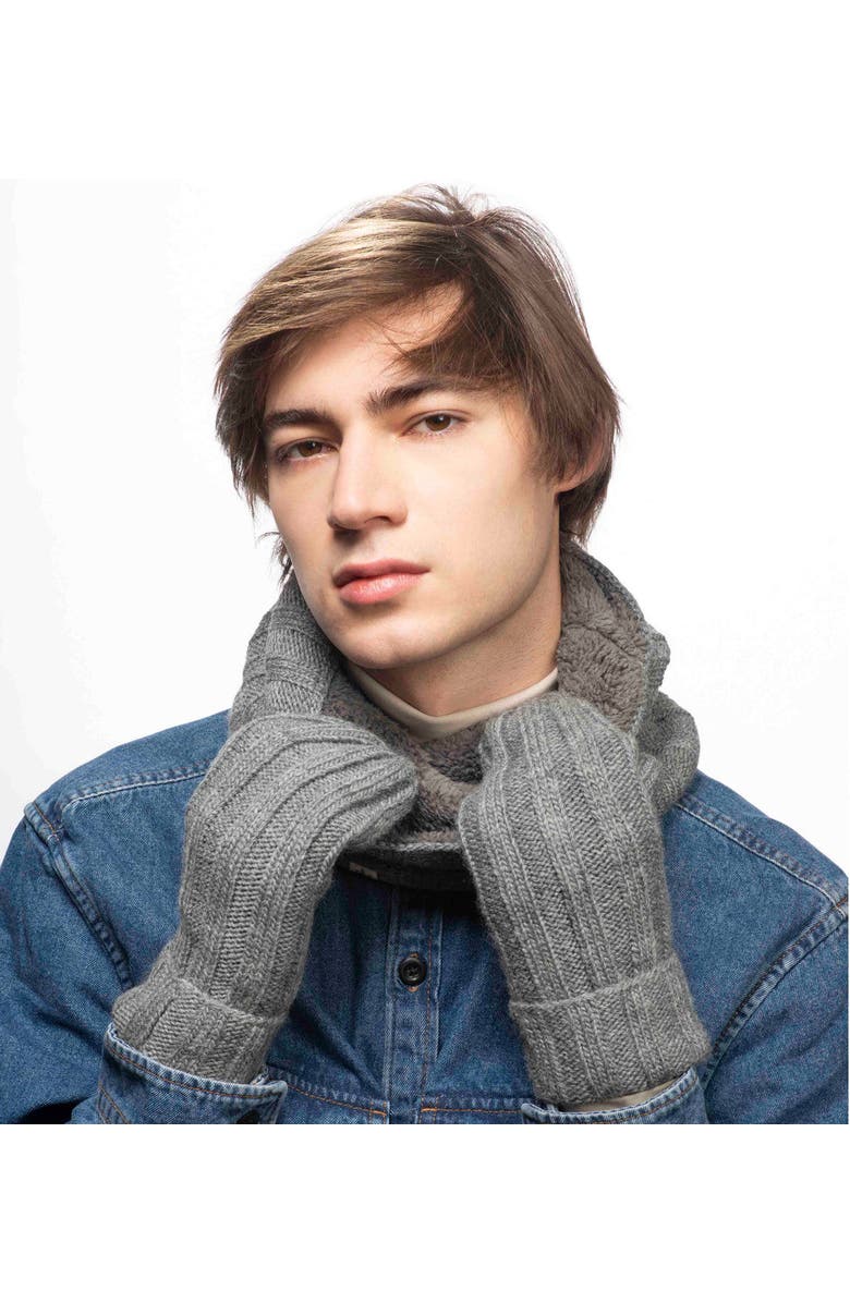 Nirvanna Designs Ribbed Mittens, Alternate, color, Black