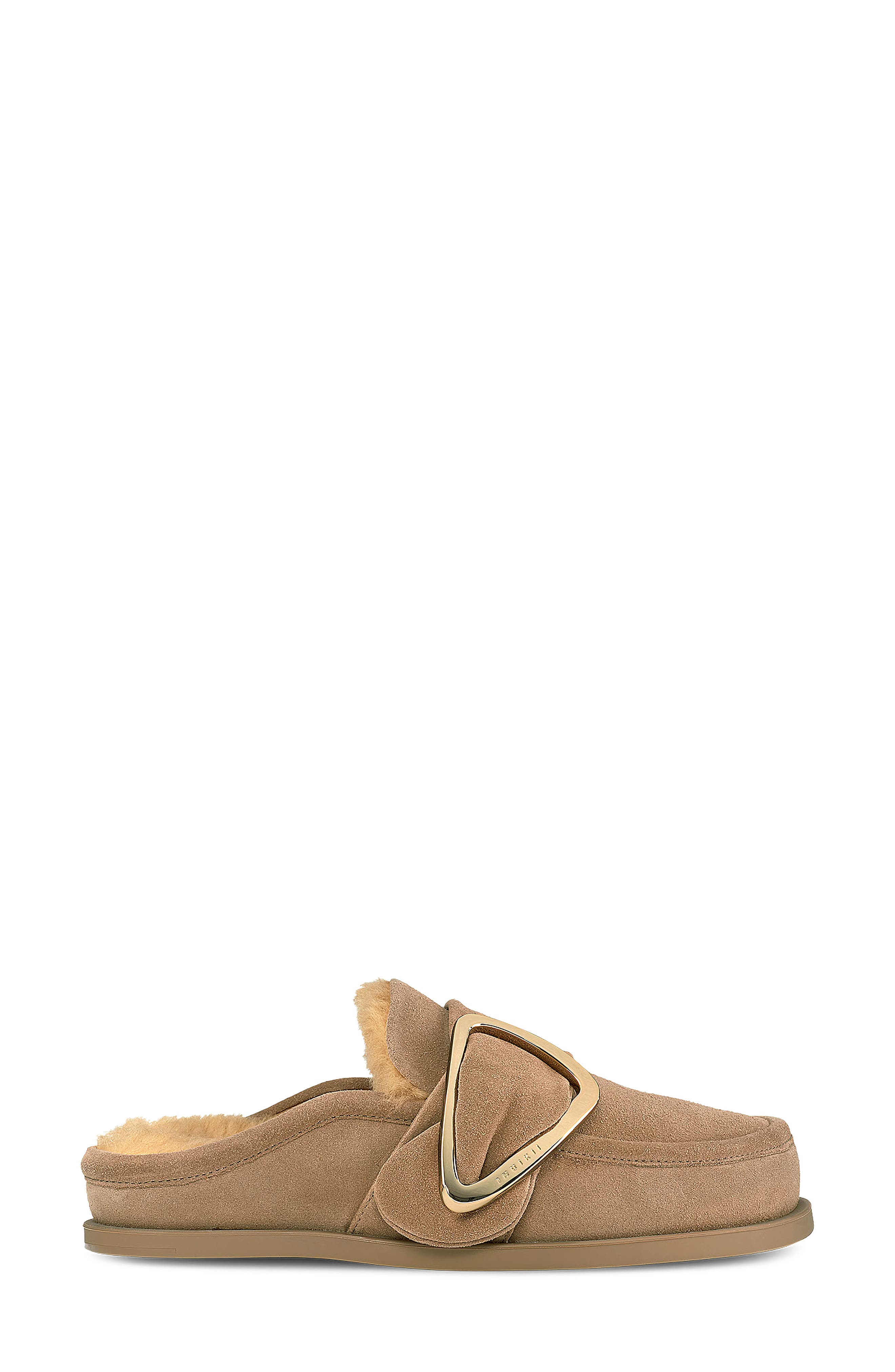 Buckle Genuine Shearling Mule, Alternate, color, BEIGE