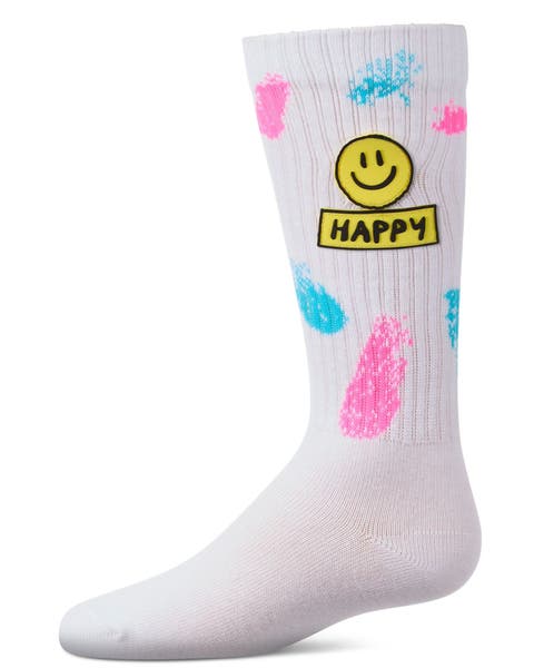 Happy Face High Sock with Splatter Graphics (Little Kid & Big Kid)