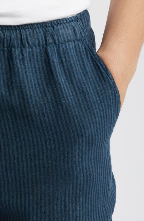 Alex Crane  Bo Linen Regular Fit Drawstring Pants In Overdye Dusk