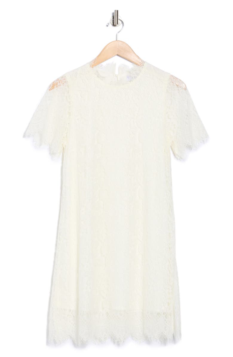 NSR Eyelash Mini Shift Dress, Alternate, color, Ivory