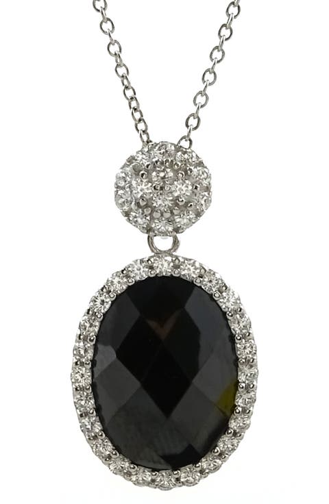 Sterling Silver CZ Drop Necklace