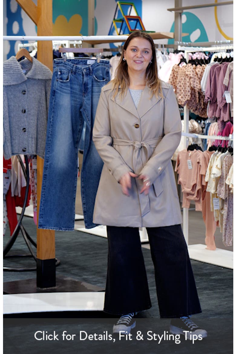 Belted Faux Leather Trench Coat video