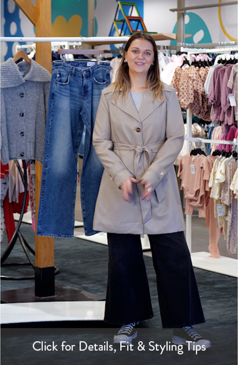 Belted Faux Leather Trench Coat, sales video thumbnail