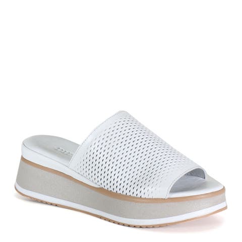 PA CIFIC Leather Platform Slip-On Sandal