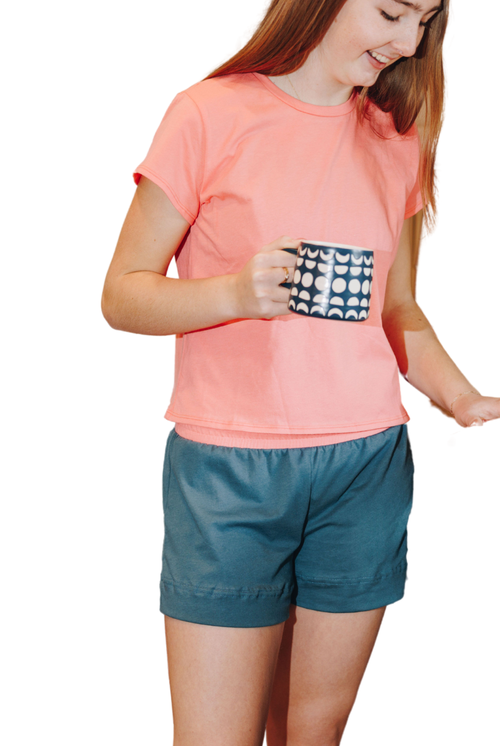Yellowberry Bliss Cotton Short In Pebble