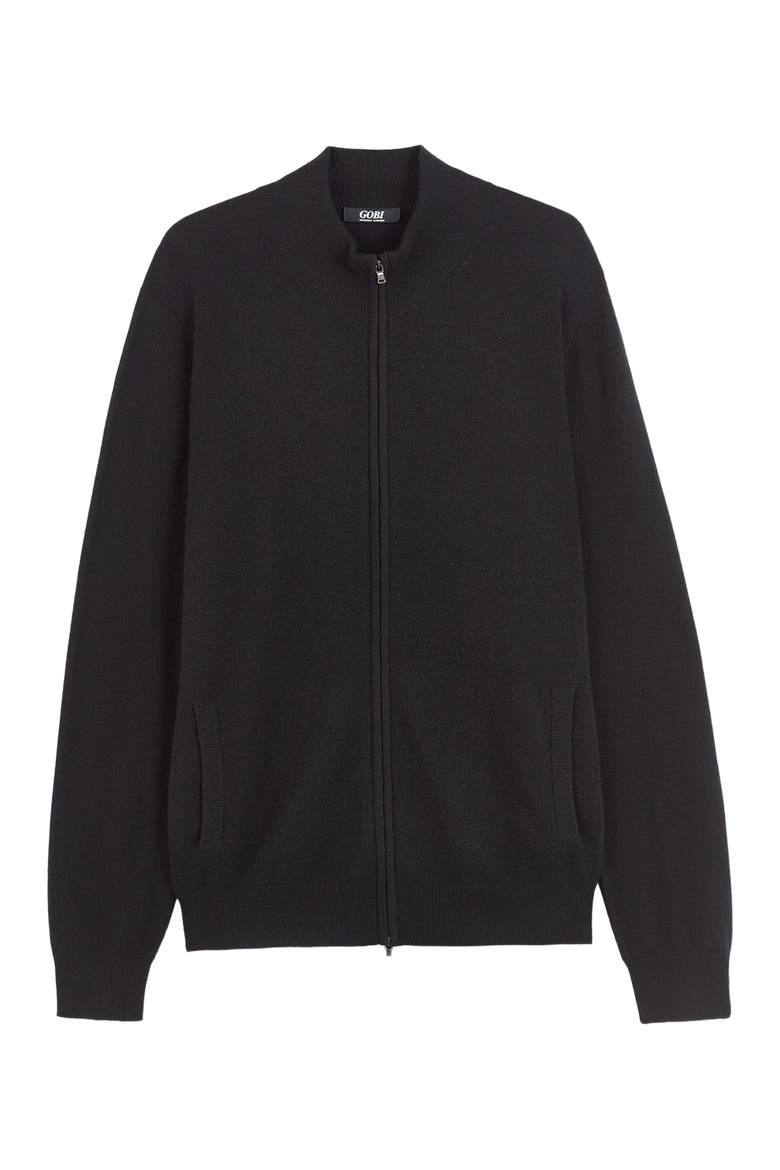 Essential Full-Zip Cashmere Cardigan, Alternate, color, black