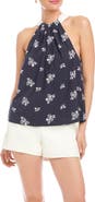 FIFTEEN TWENTY Sicilie Floral Embroidered Cotton Halter Top