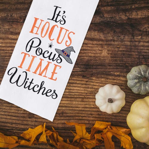 C & F Home C&f Home Hocus Pocus Time Cotton Embroidered Flour Sack Halloween Kitchen Towel In White