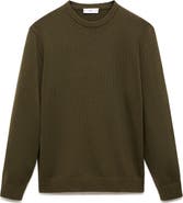 MANGO Fine Rib Knit Crewneck Sweater