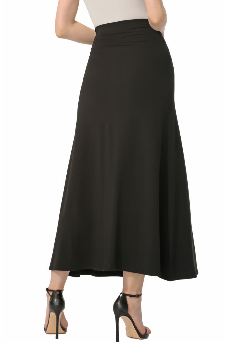 Women's Waist Ruched Maxi Skirt, Alternate, color, Black