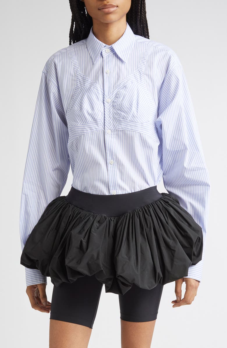 Vaquera Bra Stripe Cotton Poplin Button-Up Shirt, Main, color,