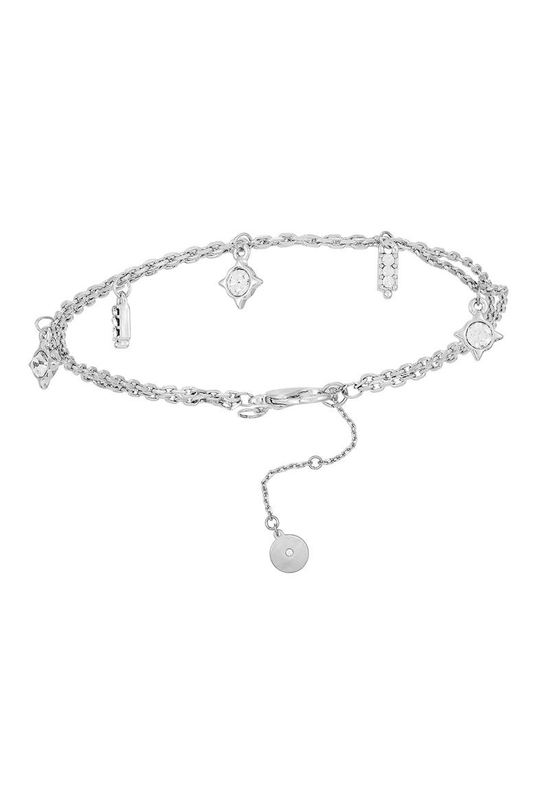Charm Chain Anklet, Alternate, color, SILVER TONE