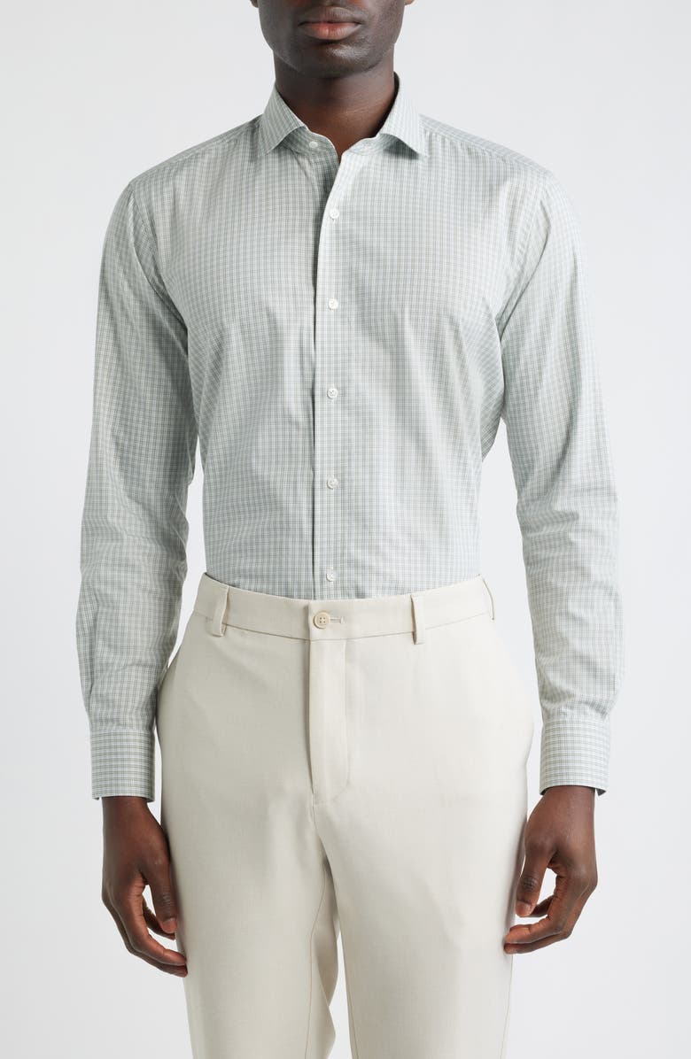 Peter Millar Crown Crafted Dante Button-Up Shirt, Main, color, Light Willow