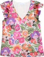 SUGARLIPS Rendal Floral Tiffy Ruffle Cotton Top