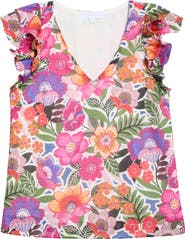 SUGARLIPS Rendal Floral Tiffy Ruffle Cotton Top