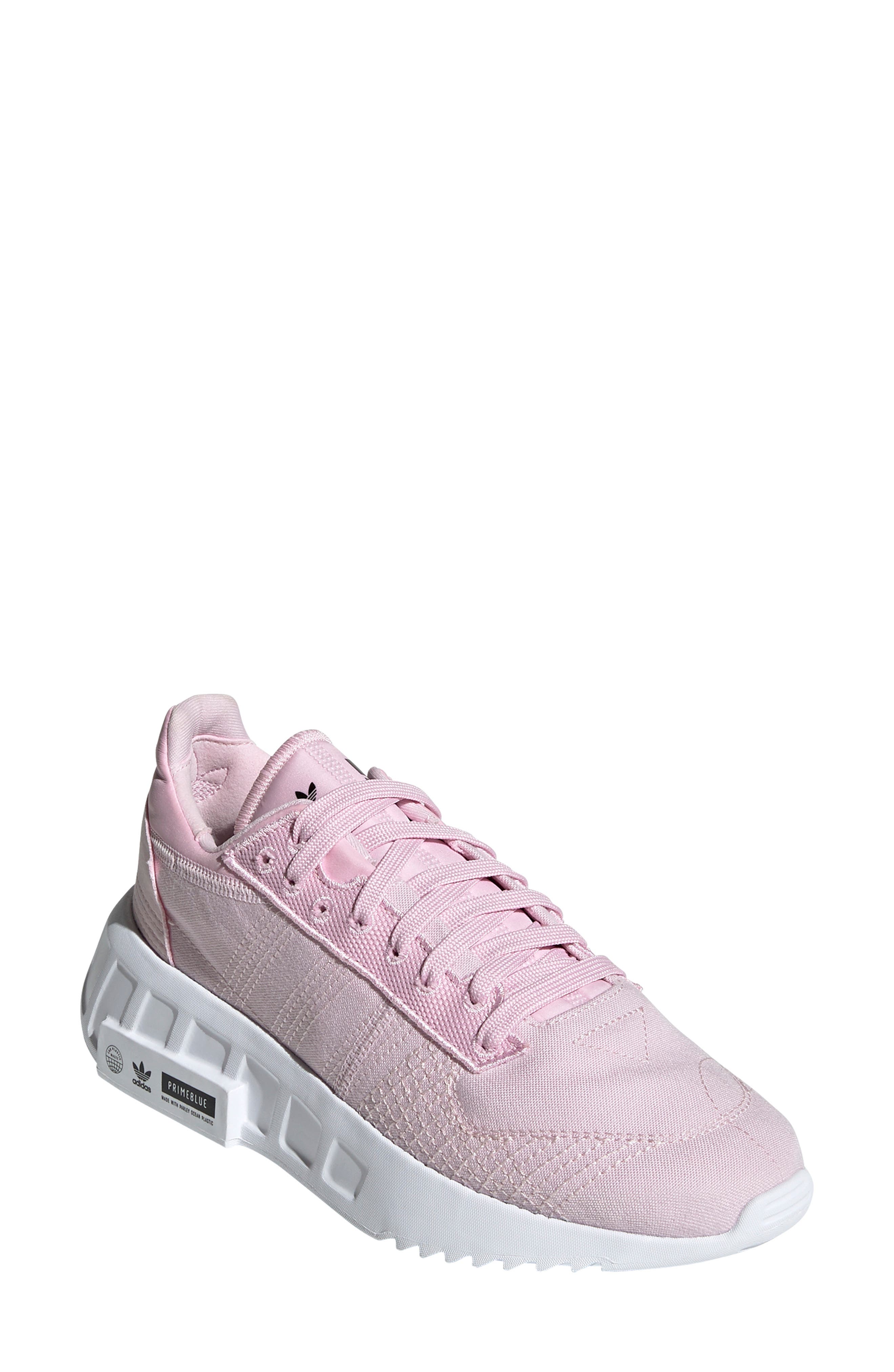 Earth Runner Primeblue Sneaker, Main, color, CLEAR PINK/ WHITE/ CORE BLACK